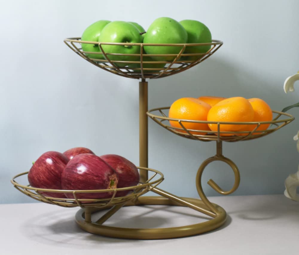 Cestino Per Frutta A 2 Ripiani TOROTON In Metallo - Design Aperto Per Maturazione, Rimovibile, Facile Montaggio, Nero