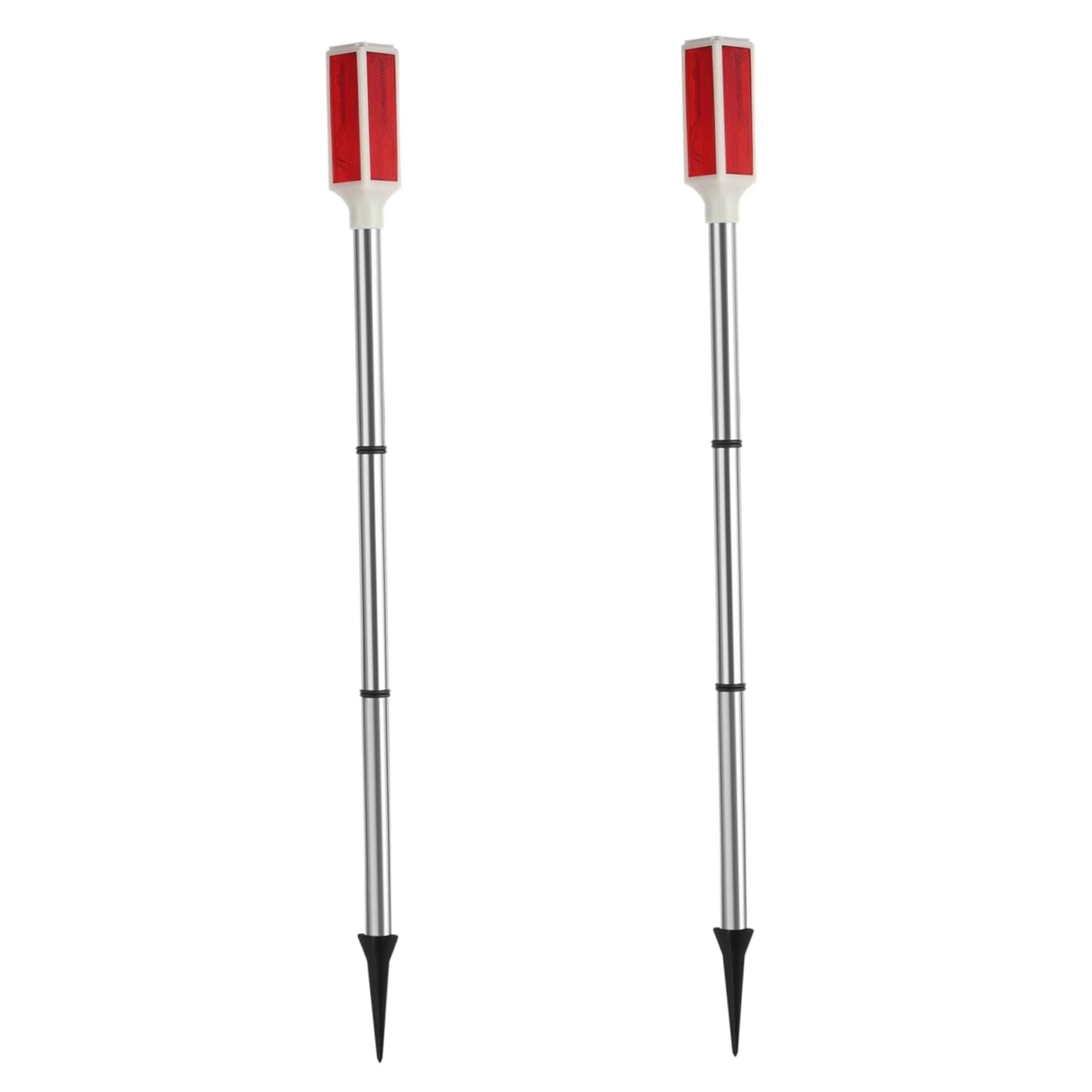 Joygoodta 2Pcs Solar Driveway Marker Lights, Waterproof Driveway Lights, Red Landscape Reflectors for Snow, Road, Outdoor Yard, Parking, Sidewalk