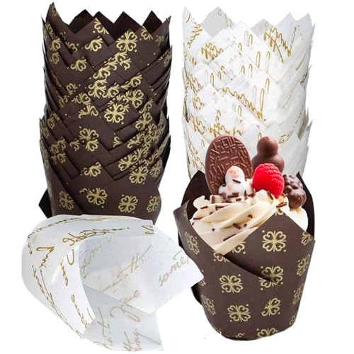 Lot de 100 moules à muffins en papier pour muffins, cupcakes, cupcakes, pâtisseries, anniversaires, mariages, fêtes