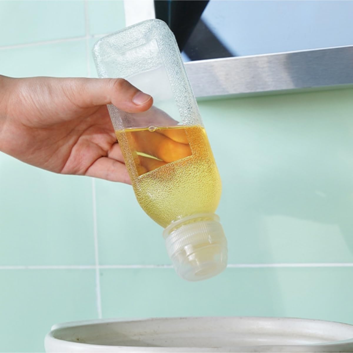Bouteilles Presser Bouteille À Presser en Plastique for Assaisonnement, Huile, Vinaigre, Sauce Salade, Tomate, Ensemble De 5 Vaisselle(500ml)