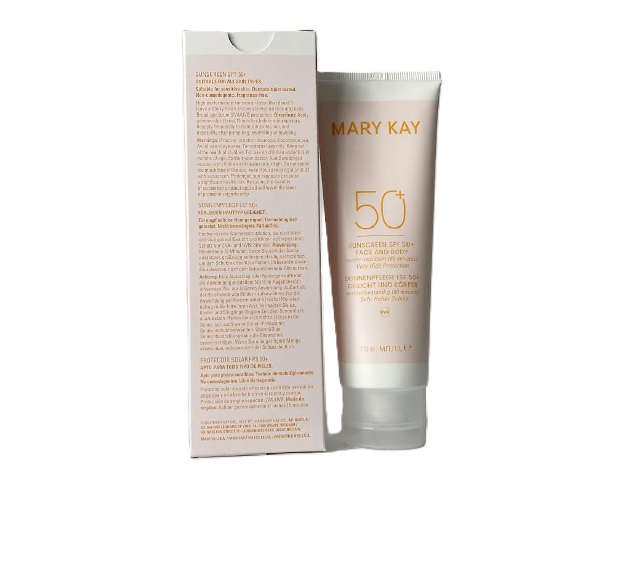 MARY KAY Krem przeciwsłoneczny Sunscreen LSF 50+ do pielęgnacji twarzy i ciała, 118 ml