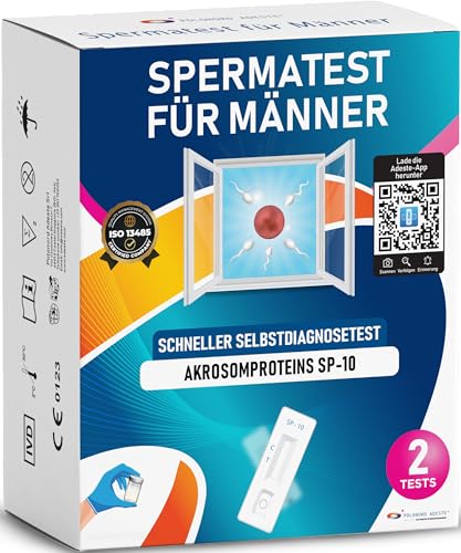 ADESTE Fruchtbarkeitstest für Männer SP-10 | Spermatest für Männer Erkennt niedrige Spermienanzahl | Genauigkeit 98 2% | Einfach zu verwenden | Ergebnis in 5 Minuten | Packung mit 2 Tests