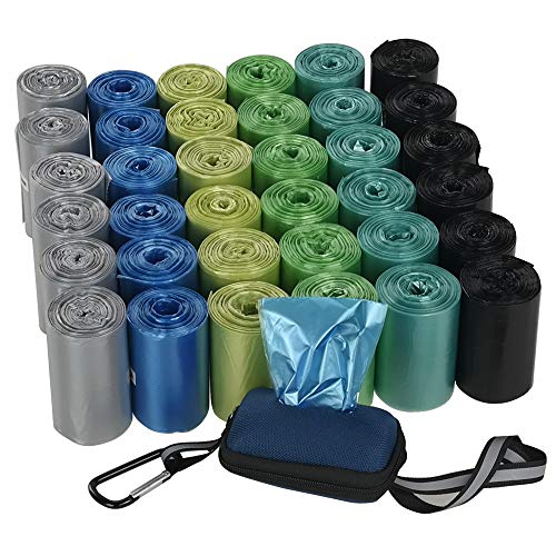 Jekiyo Colorful Dog Waste Bags, Poop Bag with Dispenser, 36 Rolls/1260 Counts