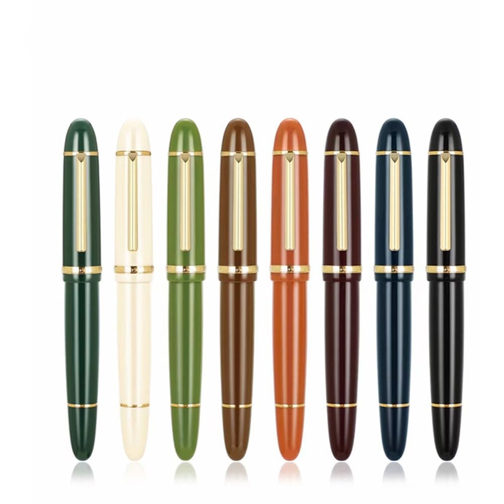 Füllfederhalter-Set, Kunstharz, Metallclip, verlängerte feine Spitze, 0,5 mm, Schreibwerkzeuge für Schule, Büro (4 Farben Set 1, EF), 4 Stück