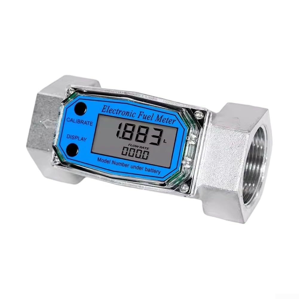 Medidor de flujo electrónico de turbina de alta precisión para agua diesel de queroseno con pantalla dual y cuerpo de acero inoxidable 304 (1,5 pulgadas)