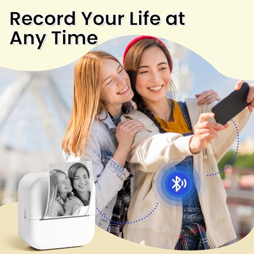 Image of Print Pods Mini Sticker Printer, Sticker Printer, Mini Printer for Study Notes, DIY, To-do List, Mini Thermal Printer Compatible with iOS & Android, M02L Print Pods Mini Printer for Students