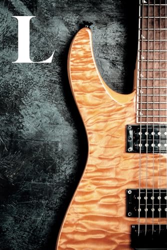 L: Electric Guitar Instrument Themed Monogram Letter 