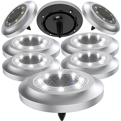 KINGMAZI Solar Lights for Outside, Outdoor Lights with 8 Led, Solar Garden Lights for Landscape, Solar Outdoor Lights, Walkway, Lawn, Steps Decks, Pathway Yard Stairs Fences, Led lamp, Waterproof