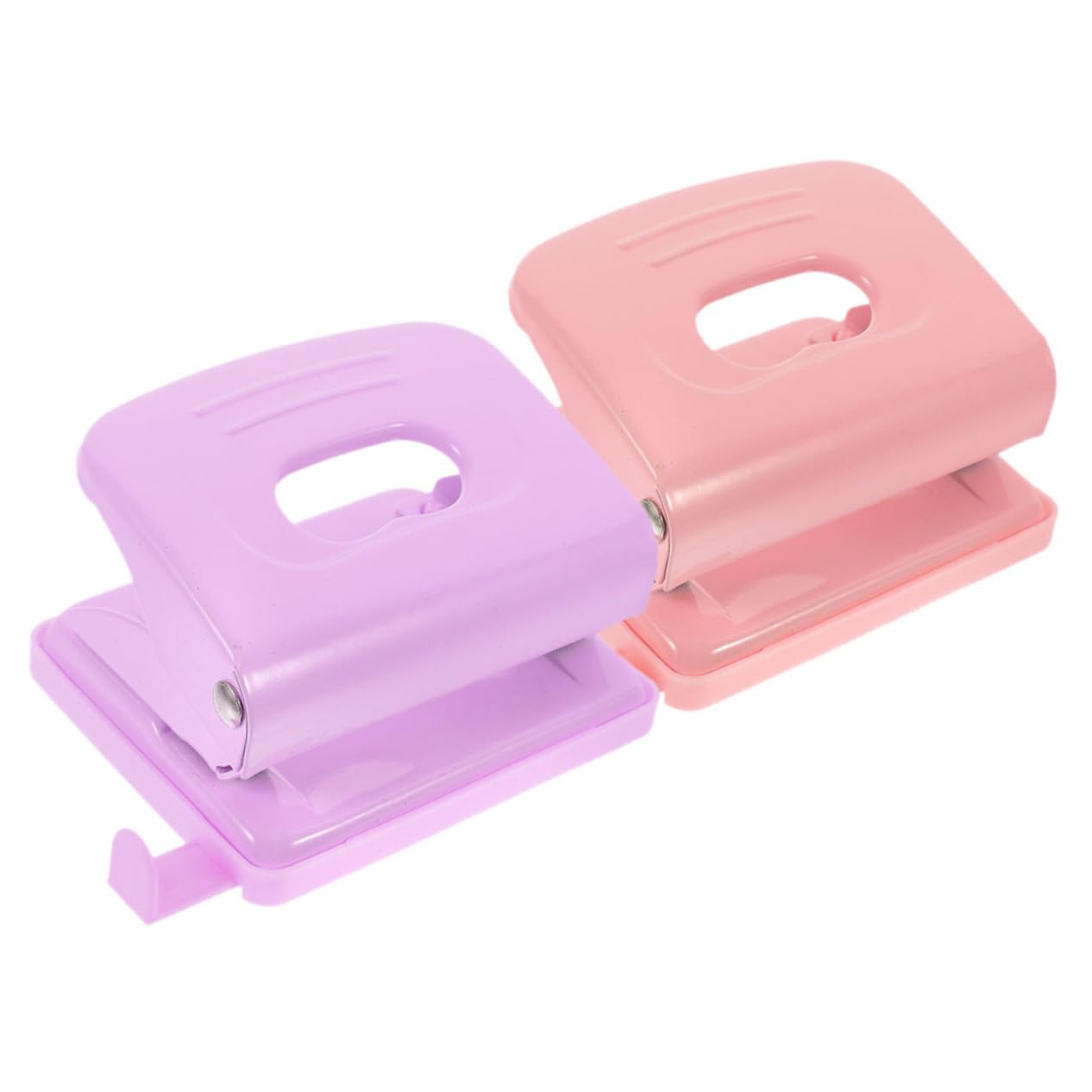 VILLCASE 2 Sätze Roségoldener Hefter Puncher Lochkarte Befestigungselemente Mini-locher Dreilocher Kleiner Locher Loses Blatt Papier EIN Locher Papierstanzer Plastik 2 Stück * 2