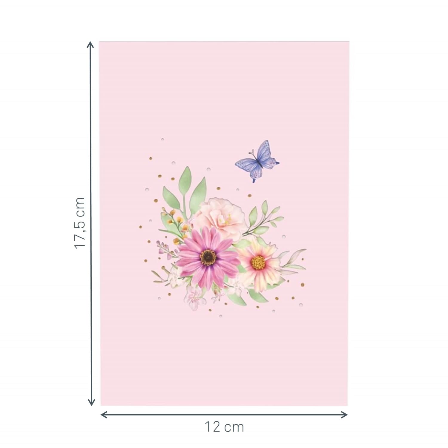 papercrush® Kartka pop-up 3D z motywem kwiatu i motylem, dla kobiet, dziewczyny i mamy, z życzeniami powrotu do zdrowia, podziękowaniami, dla dodania otuchy, powodzenia z z okazji narodzin dziewczynki