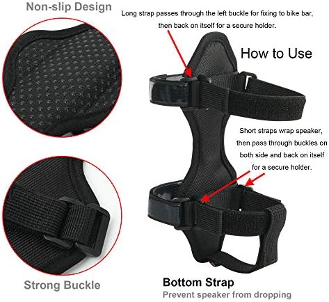 Portable Speaker Mount for Bike Golf Cart Accessories Railing for Beats Pill, Adjustable Strap Attachment Holder Bike Speaker Moun Bar Rail for JBL FLip 6 Flip 5