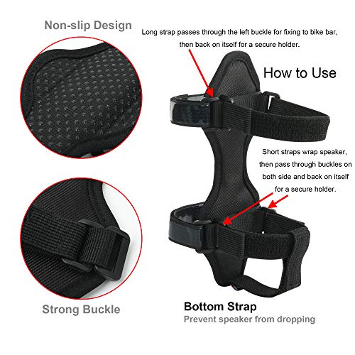 TXEsign Portable Speaker Mount for Bike Golf Cart Accessories Railing for Beats Pill, Adjustable Strap Attachment Holder Bike Speaker Moun Bar Rail for JBL FLip 6 Flip 5 by TXEsign - Image 4