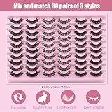 30 Pairs Fake Eyelashes False for Eye Makeup Natural Long Thick Lashes - Image 5