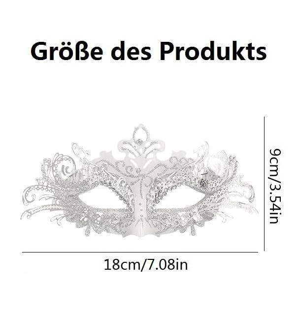 KOMUNJ Venetian Masquerade Mask, Masquerade Mask, Carnival Decorations, Venetian Masks, for Halloween Carnival Party Costume (White) - Image 4