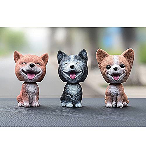 Comidox Handmade Childhood Memory Bobblehead Dogs Car Dash Puppy For Car Vehicle Decoration Rocking Head Dog Made By Superior Natural Resin Shiba Dogs 1Pc #TOP4