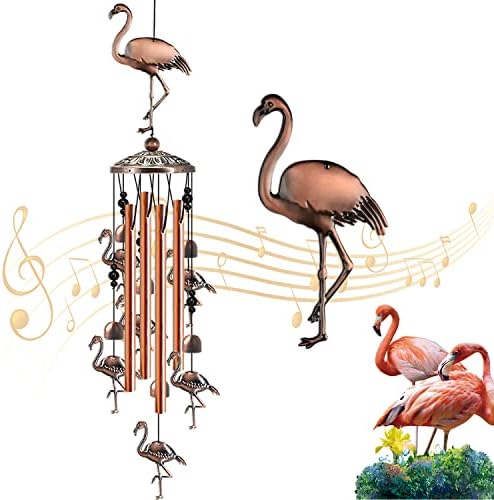 Flamingo Wind Chime, Flamingo Gifts for Women,Flamingo Christmas Decorations,Flamingo Decor for Outdoor Indoor Room Garden Yard Patio, Flamingo Decorations Gifts for Mom Grandma Friends,with S Hook