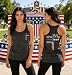 Christian Racerback Tank Top for Women USA Flag Religious Sleeveless Shirt Christian 4th of July Patriotic Freedom Top (Large,Dark Grey1)