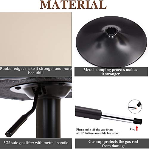 Glitzhome Mid Century Bar Stools Set Of 2 Vintage Swivel Leather Adjustable Bar Chair With Backrest And Footrest, Modern Pub Kitchen Counter Height Barstools, Ivory #TOP4