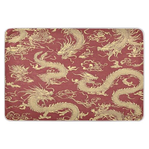 CEBUGI 34” x 52”Washable Underpads Heavy Absorbency Waterproof Incontinence Bed Pads Golden Dragon Pee Pads for Adults Kids and Baby