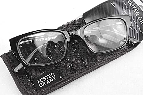 Foster Grant Roxanna Women's Reading Glasses Gloss Black Silver +2.00