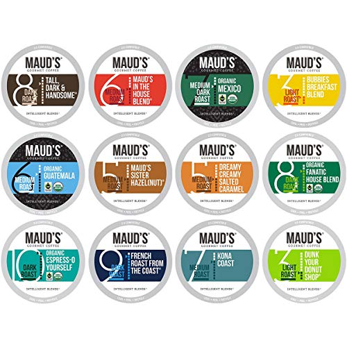 Maud's 12 Flavor Bulk Coffee Variety Pack (Variety Family Pack), 136ct. Solar Energy Produced Recyclable Single Serve Bulk Variety Coffee Pods â€“ 100% Arabica Coffee California Roasted, KCup Compatible