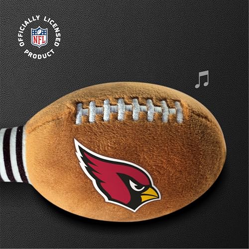 Image of Arizona Cardinals Plush Football Rattle by Smilo - Officially Licensed NFL Baby Rattle Toy - Soft Baby Rattle with Bell - for Babies and Toddlers from 3 Months