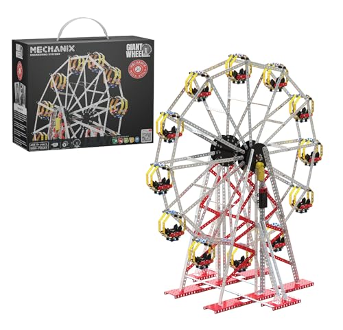 Image of Mechanix Mega Series Giant Wheel - 1800+ Piece 3 Ft Tall Motorised Ferris Wheel Building Kit | STEM /STEAM Toy for Adults, Kids 10+, Families & Seniors | Made in India | Tools & Manual Included