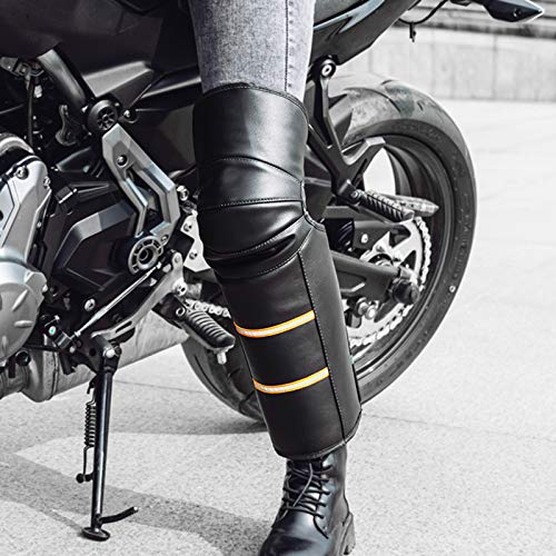 Adaskala 2 PCS joelheiras almofadas protetoras com faixa reflexiva manter quente à prova de vento à