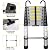 15.8FT Telescopic Ladder w/Non-Slip Feet Detachable Hooks,Aluminum Collapsible Portable Telescoping Ladder for Loft Roof Attic Ceiling,330 Lb Capacity