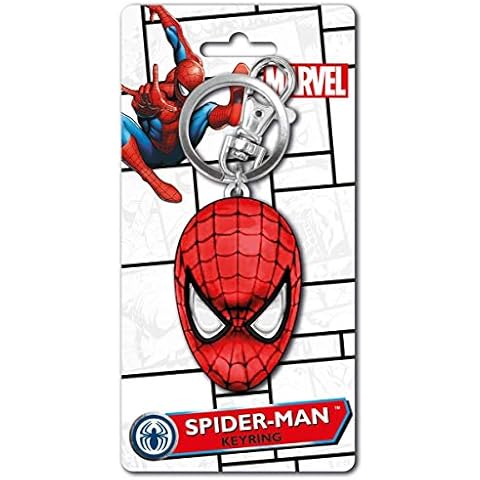 Marvel Spider-Man Colored Head Pewter Key Ring Cover