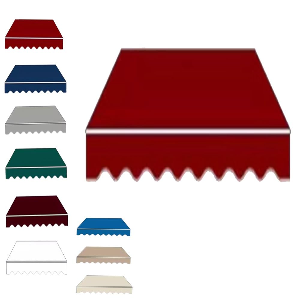 Esterno Tessuto per Tende da Sole Retrattile Tessuto di Ricambio per Tenda da Sole da Giardino, Terrazzo Telo per Tenda da Sole Impermeabile(Red,10x6.5ft/300x200cm)