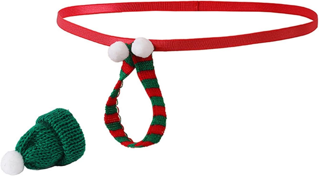 Oyolan Men Santa Claus Christmas Underwear Low Rise Sexy Bulge Pouch Jockstrap Thong G-String Costume