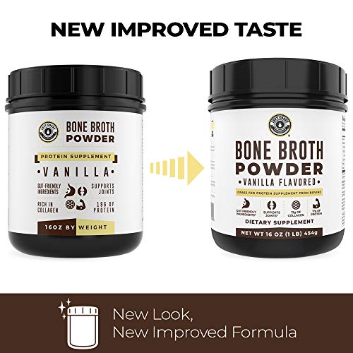 Image of Bone Broth Protein Powder From Grass Fed Beef, Vanilla, 16oz
