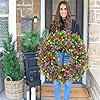 Amazon.com: Farmhouse Style 20 Inch Spring Wreath - Colorful Cottage ...