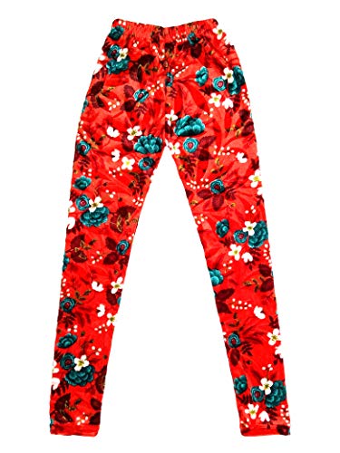 Image of indi weaves Girls Printed Velvet Leggings Pack of 5