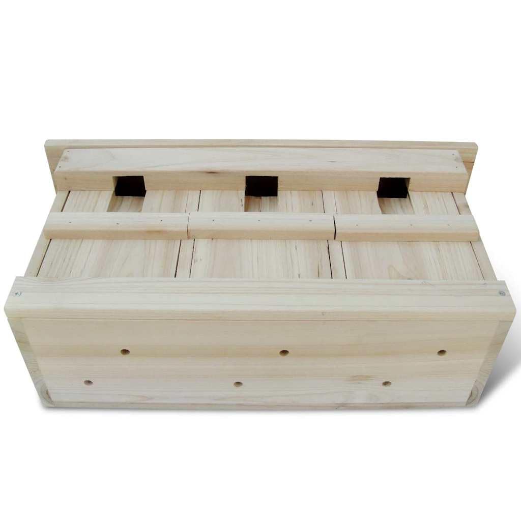 Nistkasten aus Massivholz, 2-teilig, 44 x 15,5 x 21,5 cm, für Spatzen