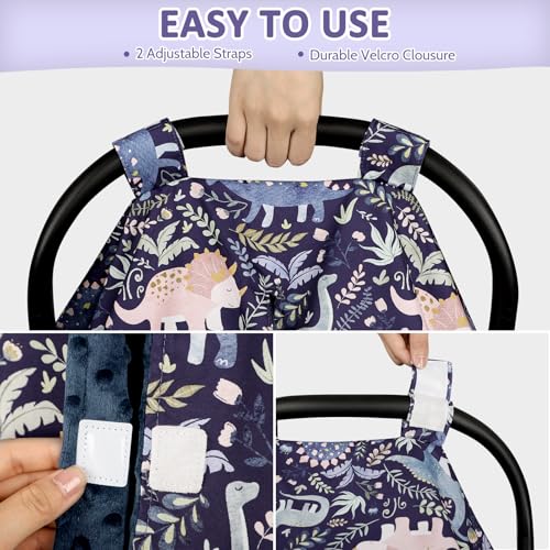 Image of Pea Pod Baby Car Seat Cover, Breathable Infant Carseat Cover for Summer Peekaboo Opening Car Seat Canopy Cover, Nursing Cover for Baby Boys Girls (Blue Dinosaurs)