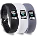 KingAcc Garmin Vivofit 4 Bands, Silicone Replacement Band for Garmin Vivofit 4, with Secure Metal Watch Clasp Buckle Wristband Strap Women Men (3-Pack, Black&White&Gray, Large)