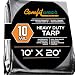 10' x 20' Heavy Duty Silver/Black Waterproof UV Blocking 10 Mil Poly Tarp