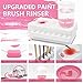 Paint Brush Cleaner Set, Paint Brush Rinser with Drain and Brush Holder, Water Circulation Paintbrush Cleaner Rinser for Acrylic, Watercolor, Water-Based Art Supplies Paint Brush Cleaner Tool, Pink