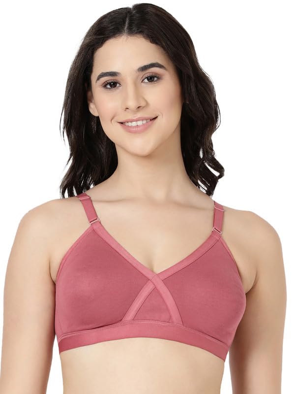 Image of BLOSSOM Crossy Lift Women's Seamless Moulded,Double Layered Full Coverage, Non Wired Non Padded, T-Shirt /Everyday Support Bra with Nipple Concealers