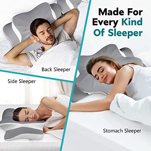 Voovc Adjustable Neck Pillows For Pain Relief Sleeping, Cervical Pillow With Memory Foam, Ergonomic Neck Support, Side Sleeper Pillow For Neck And Shoulder Pain, Back Stomach Sleepers - Vm11 #TOP6
