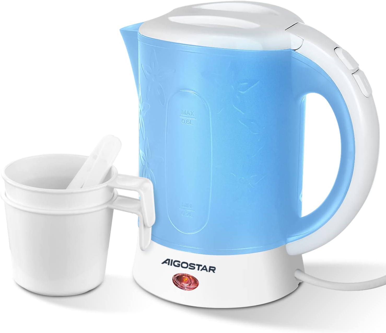 Aigostar Small Travel Kettle Electric, 650W 0.6 Litre Lightweight