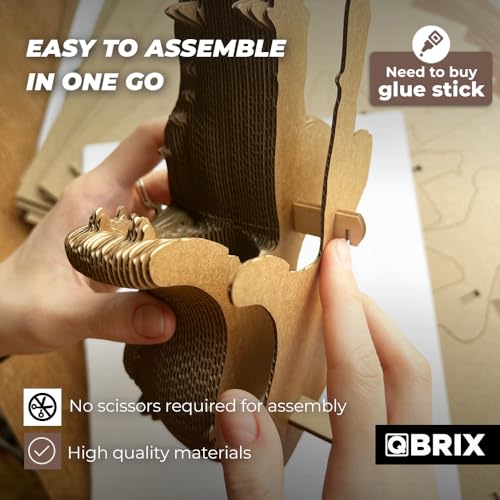Image of QBRIX Crocodile Pen Holder 3D Puzzles for Adults, 3D Model Kit for Teens, DIY Crafts for Home Decor, Original Gift for Boys&Girls 14+, Cardboard Model Building Kit