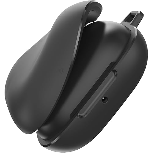 TUDIA TPU Case Compatible with Powerbeats Pro 2 (2025) [Case Only], Shockproof Protective Cover with Secure Magnetic Lid Lock and Carabiner Slim Rugged Bumper Shell for Wireless Earbuds (Black)