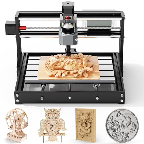TTC3018 CNC Router Machine 3-Axis Engraving Machine Metal Engraver GRBL Control with Built-in WiFi 775 Spindle Motor Engraver Desktop CNC for Wood Acrylic Plastic Aluminum (Black)