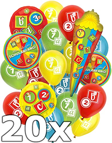 Heliumflasche Carpeta für Schulanfang mit Füllventil und Ballons