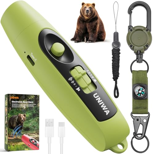 Klaxon ours électronique UNIWA 120dB avec boussole pour la sécurité en randonnée et camping sauvage