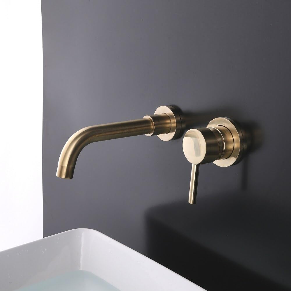 Grifo mezclador de baño de pared monomando agua caliente y fría