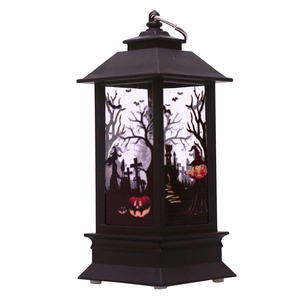Kalttoy Halloween Party Decoration Ornaments Scary Skeleton Pumpkin Witch Pattern LED Electronic Light Scene Layout Hanging Props Solar Garden Lights Hanging